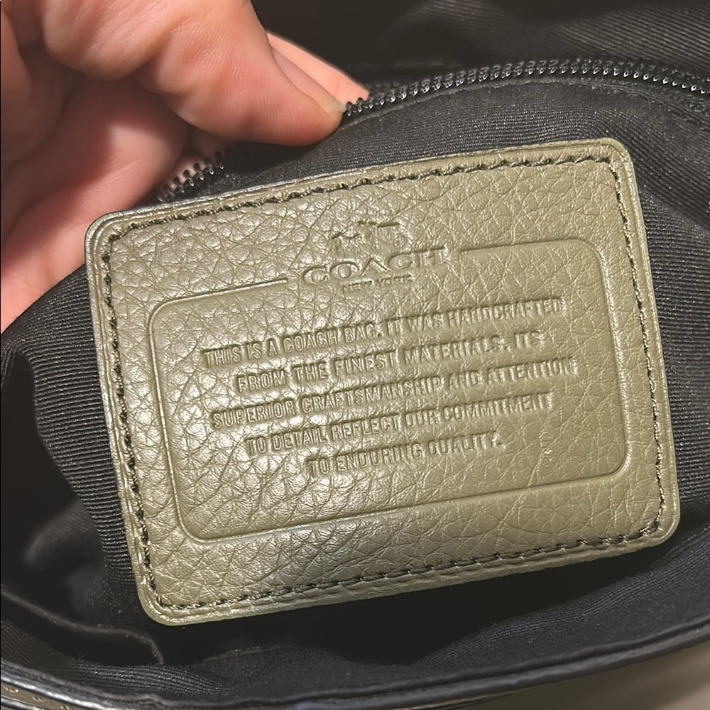 Coach Olive Green Leather Messenger Bag - Picture 8 of 13